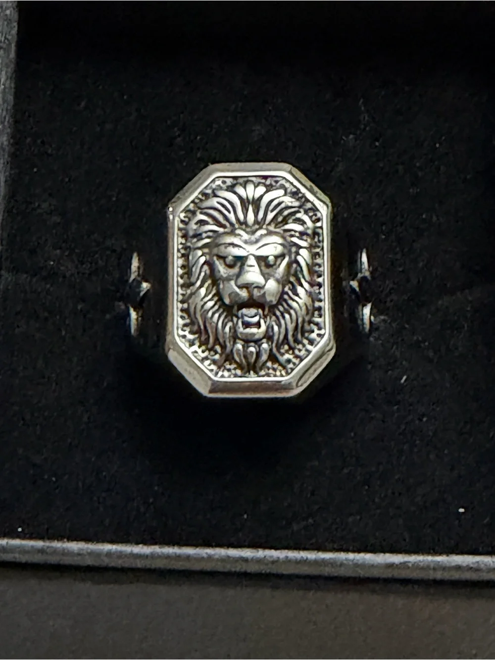 Men’s Metal Lion Head Ring Fleur De Lis Gothic Biker Size 11